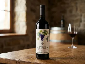 wino czerwone papier kremowy etykieciarnia